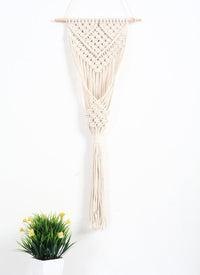 HKM-334163 Hand-Woven Cotton Woven Net Bag for Flower Basket Wall Decoration