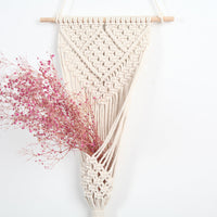 HKM-334163 Hand-Woven Cotton Woven Net Bag for Flower Basket Wall Decoration