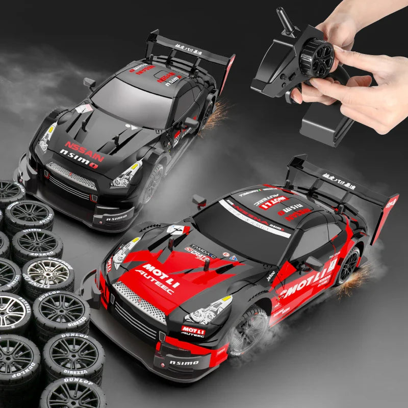 HKM-334227 1/16 Scale Electric 4WD Drift Racing Car - Remote Control with Gyroscope, Up to 40km/h, for Indoor/Outdoor Fun
