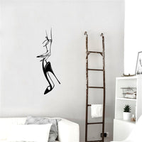 HKM-334227 Modern PVC Mural - Black High Heels Design for Living Room or Bedroom, 42x112cm