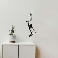 HKM-334227 Modern PVC Mural - Black High Heels Design for Living Room or Bedroom, 42x112cm