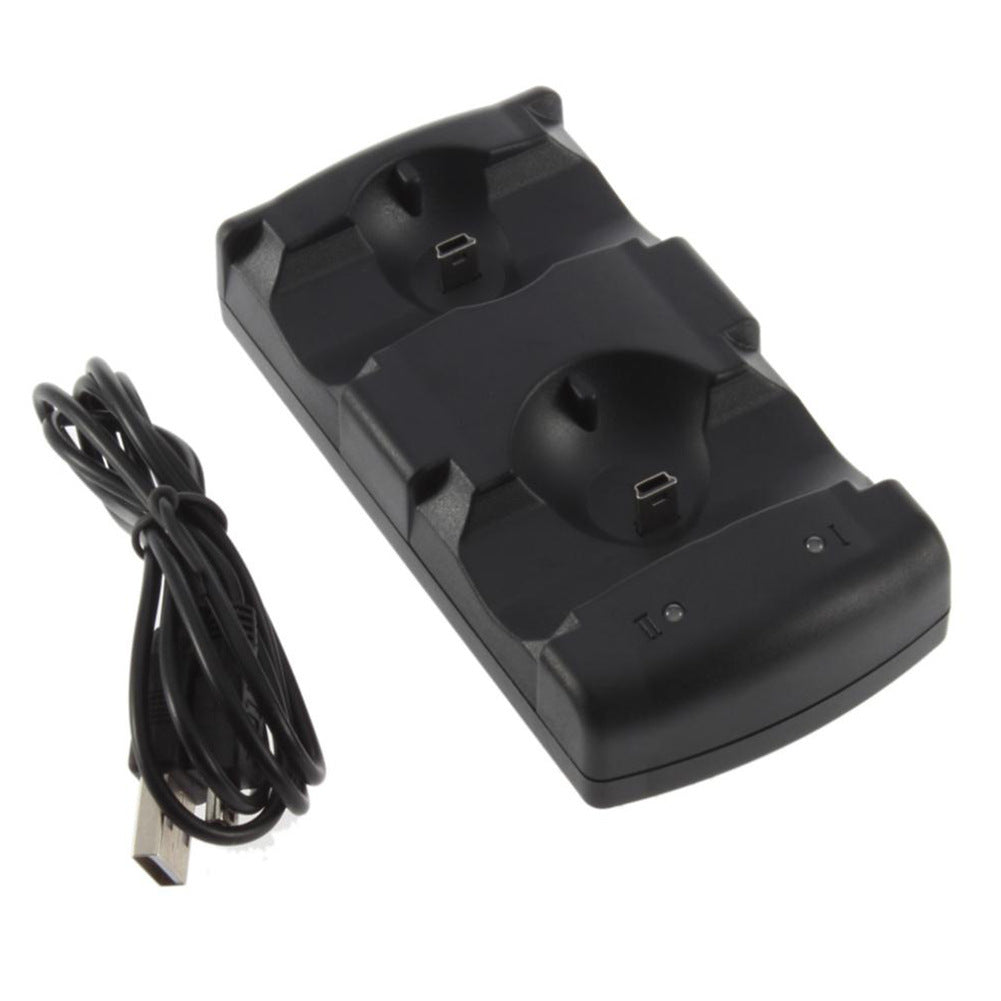 HKM-334291 Dual Charger Dock for PS3 Controllers - Wireless Charging Stand, Black