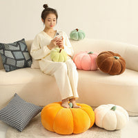 HKM-334355 Cute Pumpkin Pillow with Plant Pattern – Modern Sofa Cushion in Various Sizes and Colors