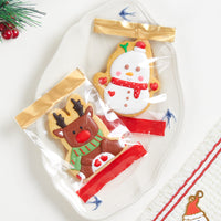 HKM-334355 Handmade Red Packing Bags for Christmas Biscuit Cookies - Set of 100