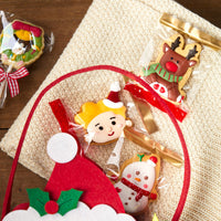 HKM-334355 Handmade Red Packing Bags for Christmas Biscuit Cookies - Set of 100