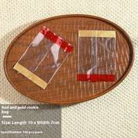 HKM-334355 Handmade Red Packing Bags for Christmas Biscuit Cookies - Set of 100