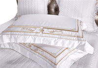 HKM-334547 Elegant Four-Piece European Style Bedding Set with Satin Finish