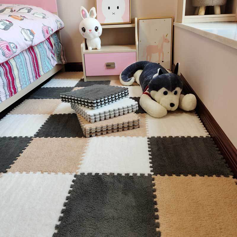 HKM-334611 Large Elastic Square Floor Mats for Bedroom and Home Use - Pack of 10 or 12 Pieces