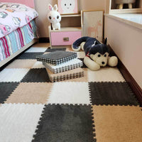 HKM-334611 Large Elastic Square Floor Mats for Bedroom and Home Use - Pack of 10 or 12 Pieces