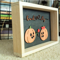 HKM-334675 Halloween and Christmas Decorative Photo Frame - 10x6 Inch Log Material - Style 1 & Style 2