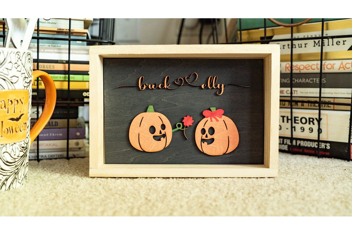 HKM-334675 Halloween and Christmas Decorative Photo Frame - 10x6 Inch Log Material - Style 1 & Style 2