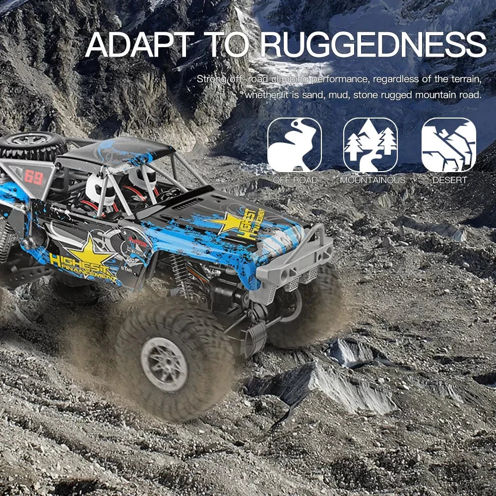 HKM-334803 1/10 Scale Electric Off-Road Remote Control Climbing Car - 4WD for Indoor and Outdoor Use