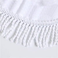 HKM-334803 Microfiber Round Beach Towel with Tassels - Soft and Absorbent Design