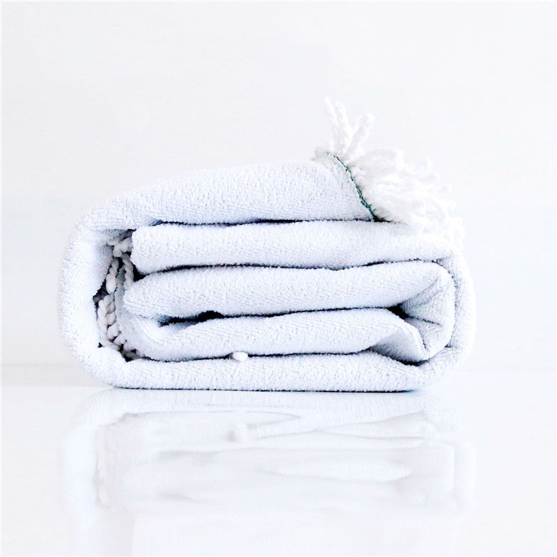 HKM-334803 Microfiber Round Beach Towel with Tassels - Soft and Absorbent Design
