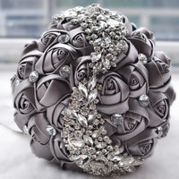 HKM-334995 Elegant Bride's Bouquet - 18cm Diameter, 25cm Height