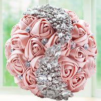 HKM-334995 Elegant Bride's Bouquet - 18cm Diameter, 25cm Height