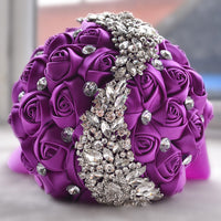 HKM-334995 Elegant Bride's Bouquet - 18cm Diameter, 25cm Height
