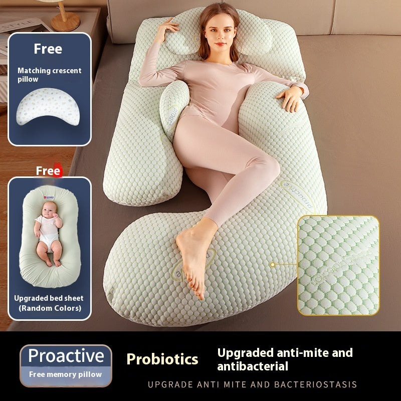 HKM-335187 Maternity Pillow with Waist Support - COOLMAX Memory Foam & Bamboo Fiber