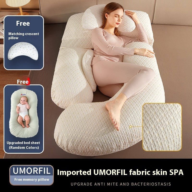 HKM-335187 Maternity Pillow with Waist Support - COOLMAX Memory Foam & Bamboo Fiber