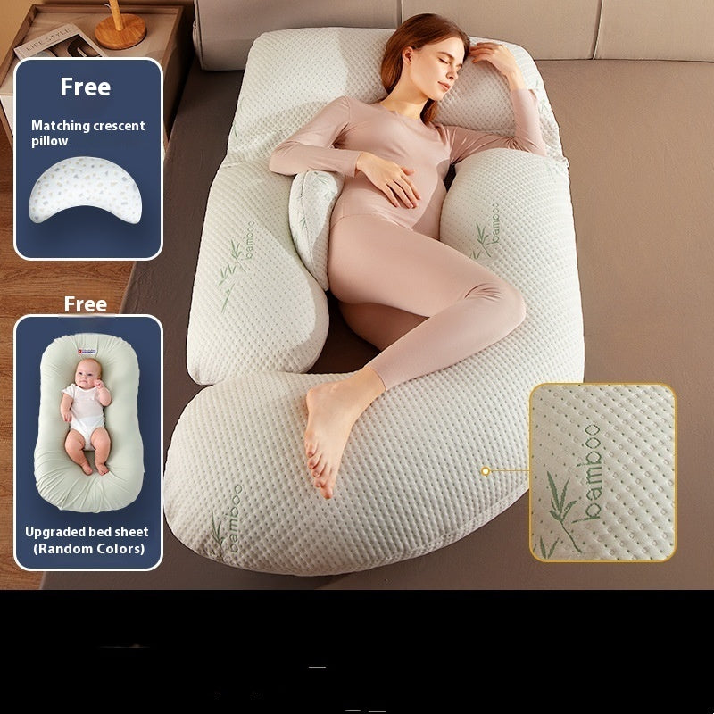 HKM-335187 Maternity Pillow with Waist Support - COOLMAX Memory Foam & Bamboo Fiber