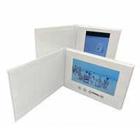 HKM-335251 7-Inch White Hardcover Greeting Card Blank Video Book - Japanese Style Coated Paper