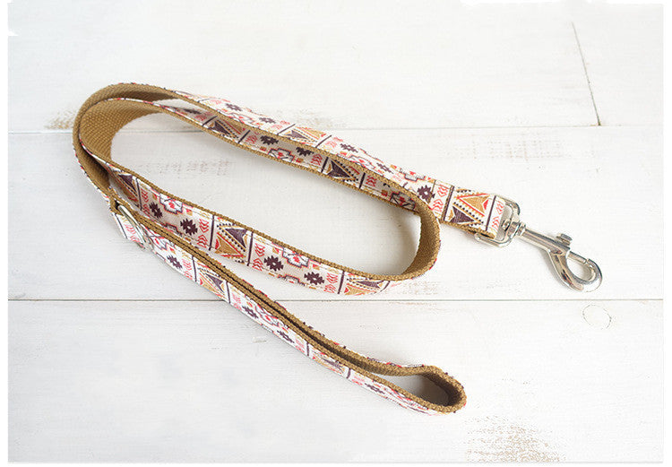 HKM-335251 Brown Polyester Pet Bow Tie Set with Leash and Accessories