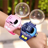 HKM-335379 Children's Mini Handheld Alloy Cartoon Watch Remote Control Car with Lights, USB Rechargeable, Multi-Function Fun