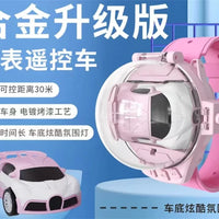 HKM-335379 Children's Mini Handheld Alloy Cartoon Watch Remote Control Car with Lights, USB Rechargeable, Multi-Function Fun