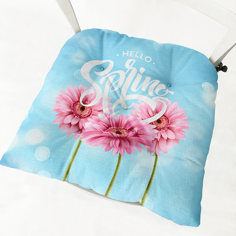 HKM-335443 Daisy Floral Cotton Linen Chair Cushions in Various Styles and Colors