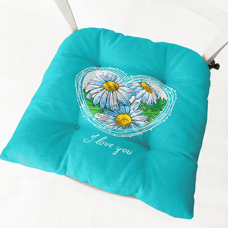 HKM-335443 Daisy Floral Cotton Linen Chair Cushions in Various Styles and Colors