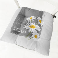 HKM-335443 Daisy Floral Cotton Linen Chair Cushions in Various Styles and Colors