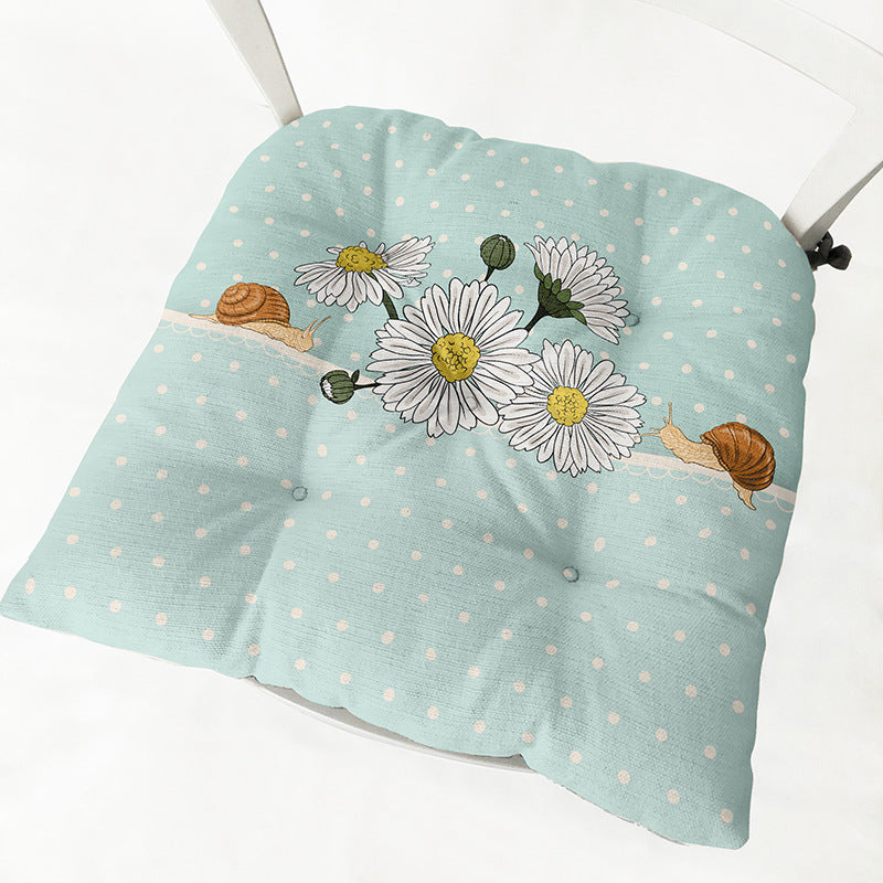 HKM-335443 Daisy Floral Cotton Linen Chair Cushions in Various Styles and Colors