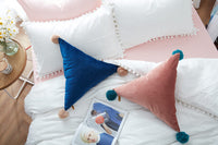 HKM-335507 Solid Color Triangle Ball Cushion for Living Room - 50x50cm