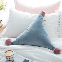 HKM-335507 Solid Color Triangle Ball Cushion for Living Room - 50x50cm