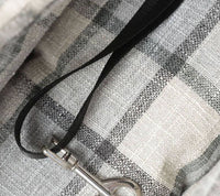 HKM-335571 Breathable Travel Pet Bag with Medium Hard Cloth and Mesh Straps - Stylish Blue and Plaid Designs