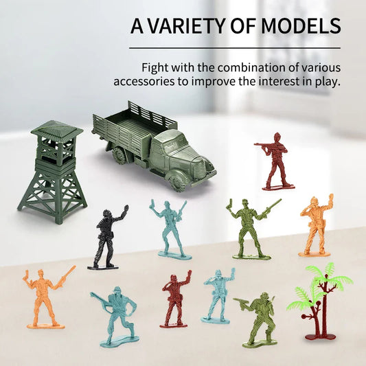 HKM-335635 Military Model Toy Set with Helicopter and Tank for Children 3+