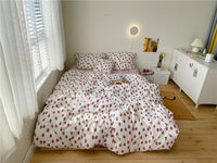 HKM-335699 Cotton 4-Piece Bed Sheet Set with Quilt and Pillow Covers for Comfortable Sleeping