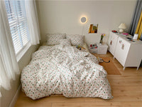 HKM-335699 Cotton 4-Piece Bed Sheet Set with Quilt and Pillow Covers for Comfortable Sleeping
