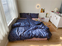 HKM-335699 Cotton 4-Piece Bed Sheet Set with Quilt and Pillow Covers for Comfortable Sleeping
