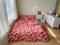 HKM-335699 Cotton 4-Piece Bed Sheet Set with Quilt and Pillow Covers for Comfortable Sleeping
