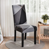 HKM-335763 Waterproof Chair Cover for Single Seat Sofa - Geometric Patterns in Black and Gray