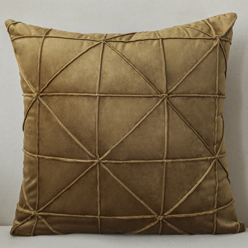 HKM-335827 Solid Color Velvet Cushion Cover with Embroidery, 45x45cm, Multiple Color Options