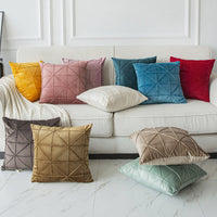 HKM-335827 Solid Color Velvet Cushion Cover with Embroidery, 45x45cm, Multiple Color Options