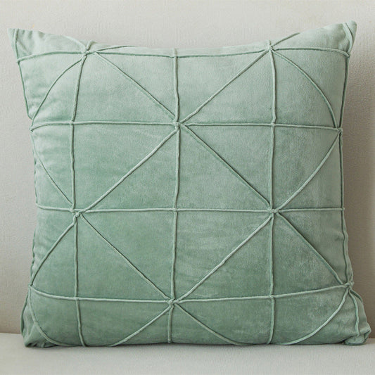 HKM-335827 Solid Color Velvet Cushion Cover with Embroidery, 45x45cm, Multiple Color Options