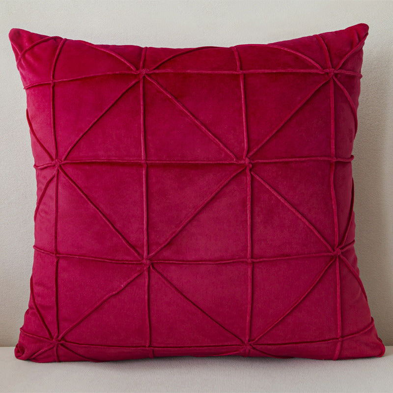 HKM-335827 Solid Color Velvet Cushion Cover with Embroidery, 45x45cm, Multiple Color Options