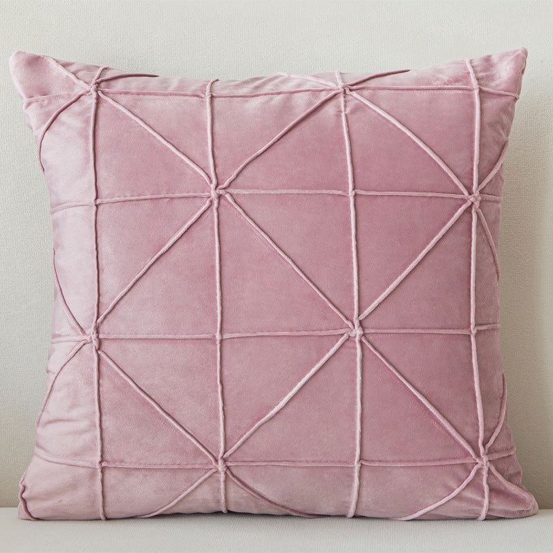 HKM-335827 Solid Color Velvet Cushion Cover with Embroidery, 45x45cm, Multiple Color Options
