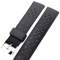 HKM-335891 Breathable Silicone Rubber Watch Strap - Compatible with Seiko 20mm & 22mm