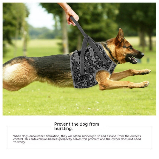HKM-335891 Camouflage Dog Chest Strap with Hand Holding Rope for Medium Dogs