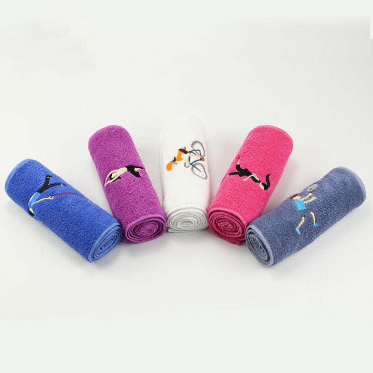 HKM-335955 Pure Cotton Long Embroidered Sports Towel 20x110 cm