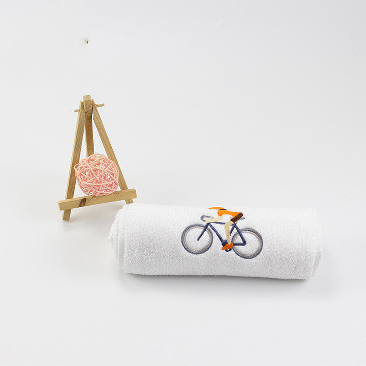 HKM-335955 Pure Cotton Long Embroidered Sports Towel 20x110 cm